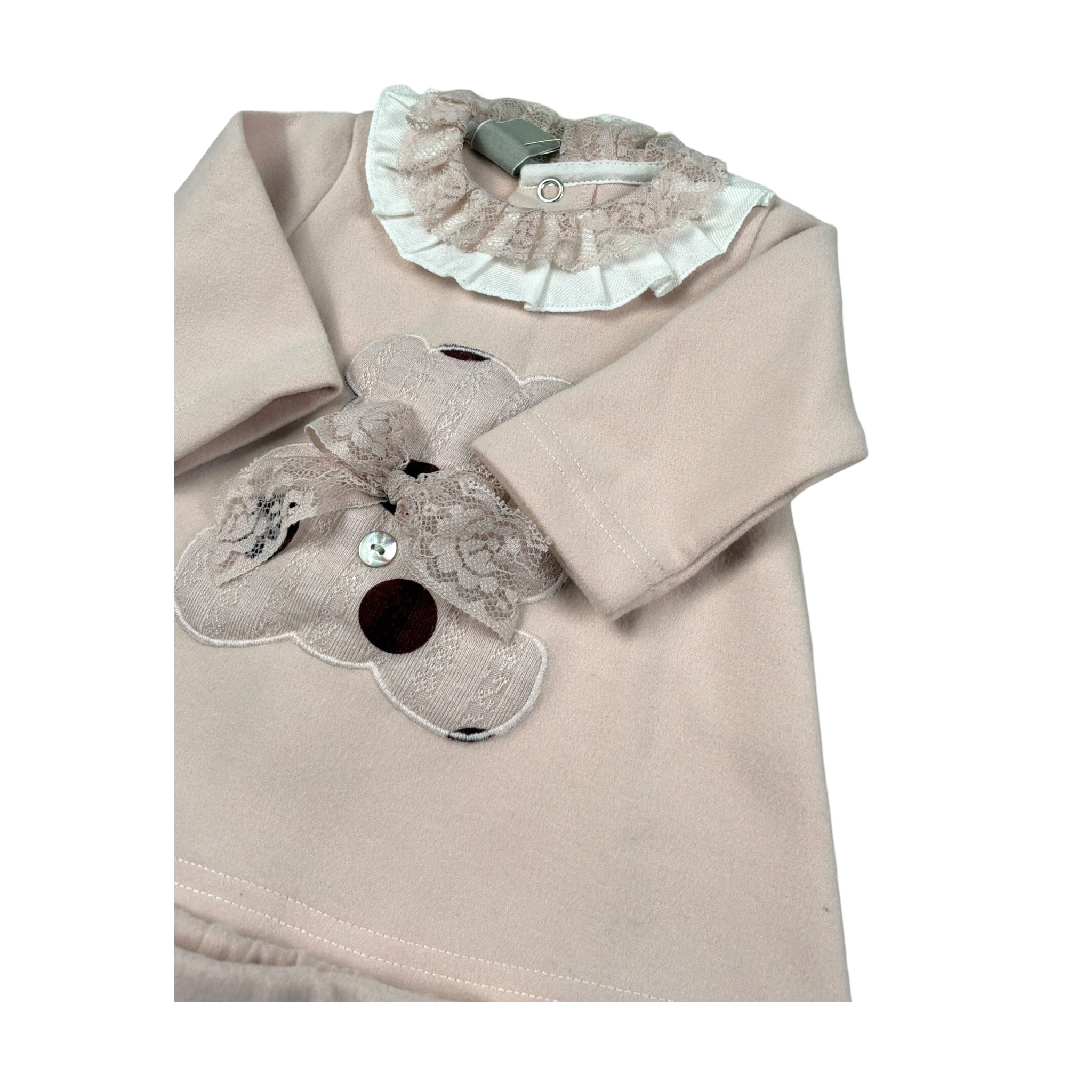 Barcellino Completo 2 Pezzi Shirt-Ghettina tinta unita Rosa per Neonata IN2617 ROSA BARCELLINO 