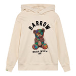 Barrow Kids Felpa Chiusa con Cappuccio tinta unita con Stampa Beige per Bambino F4BKJUHS059 BEIGE BARROW KIDS 