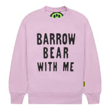 Barrow Kids Felpa Chiusa Girocollo tinta unita con Logo Rosa per Bambina F4BKJUSW062 ROSA BARROW KIDS 