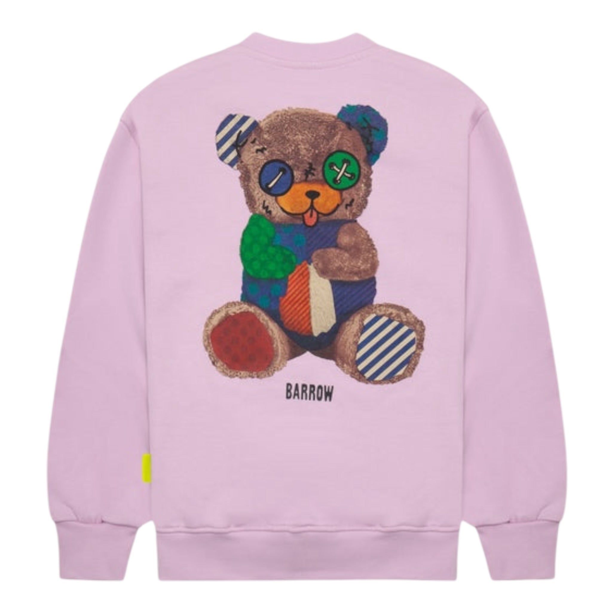 Barrow Kids Felpa Chiusa Girocollo tinta unita con Logo Rosa per Bambina F4BKJUSW062 ROSA BARROW KIDS 