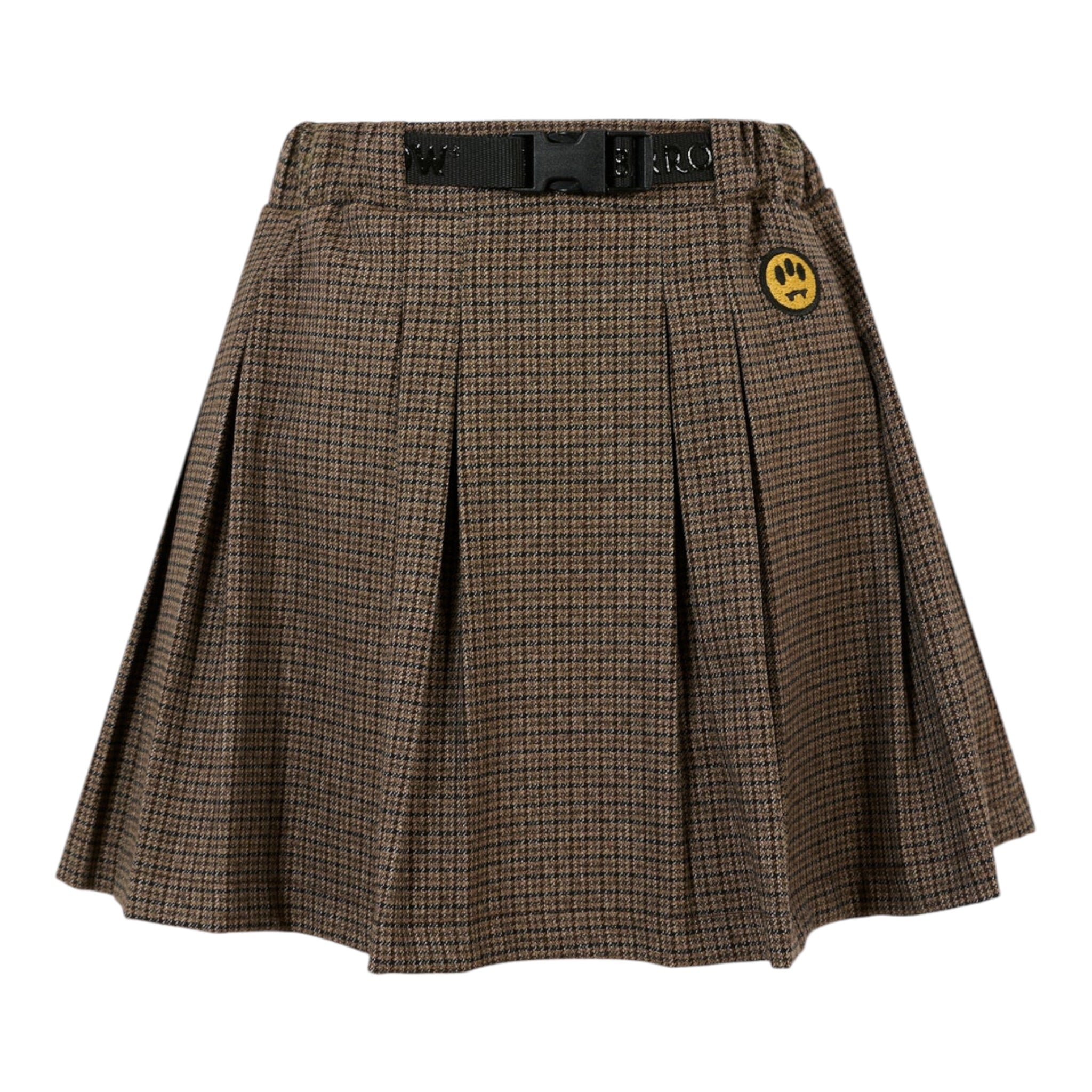 Barrow Kids Gonna tinta unita con Microfantasia E Cintura Marrone per Bambina F5BKJGS143 MARRONE BARROW KIDS 