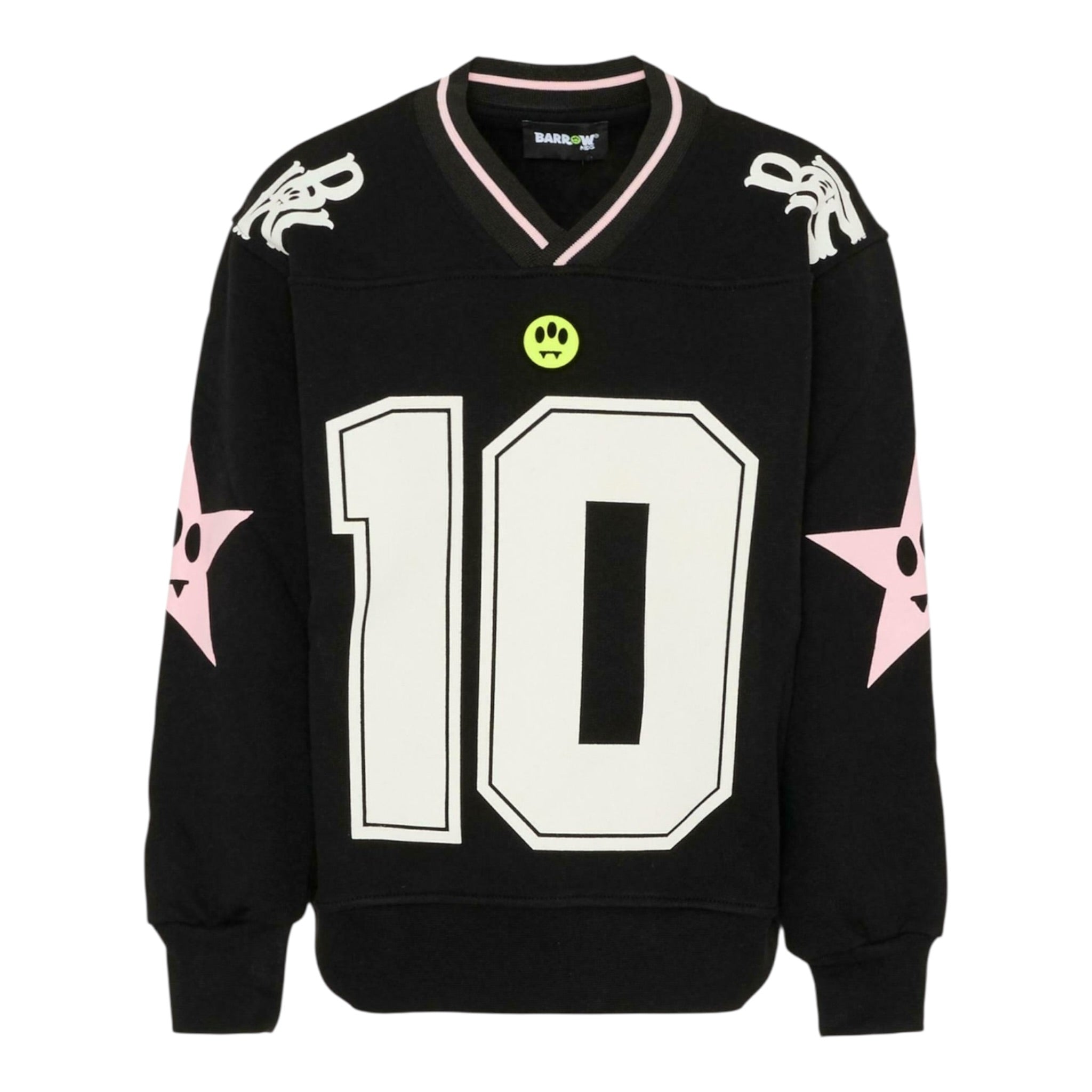 Barrow Kids Felpa tinta unita con Stampa Nero per Bambina F5BKJGSW194 NERO BARROW KIDS 