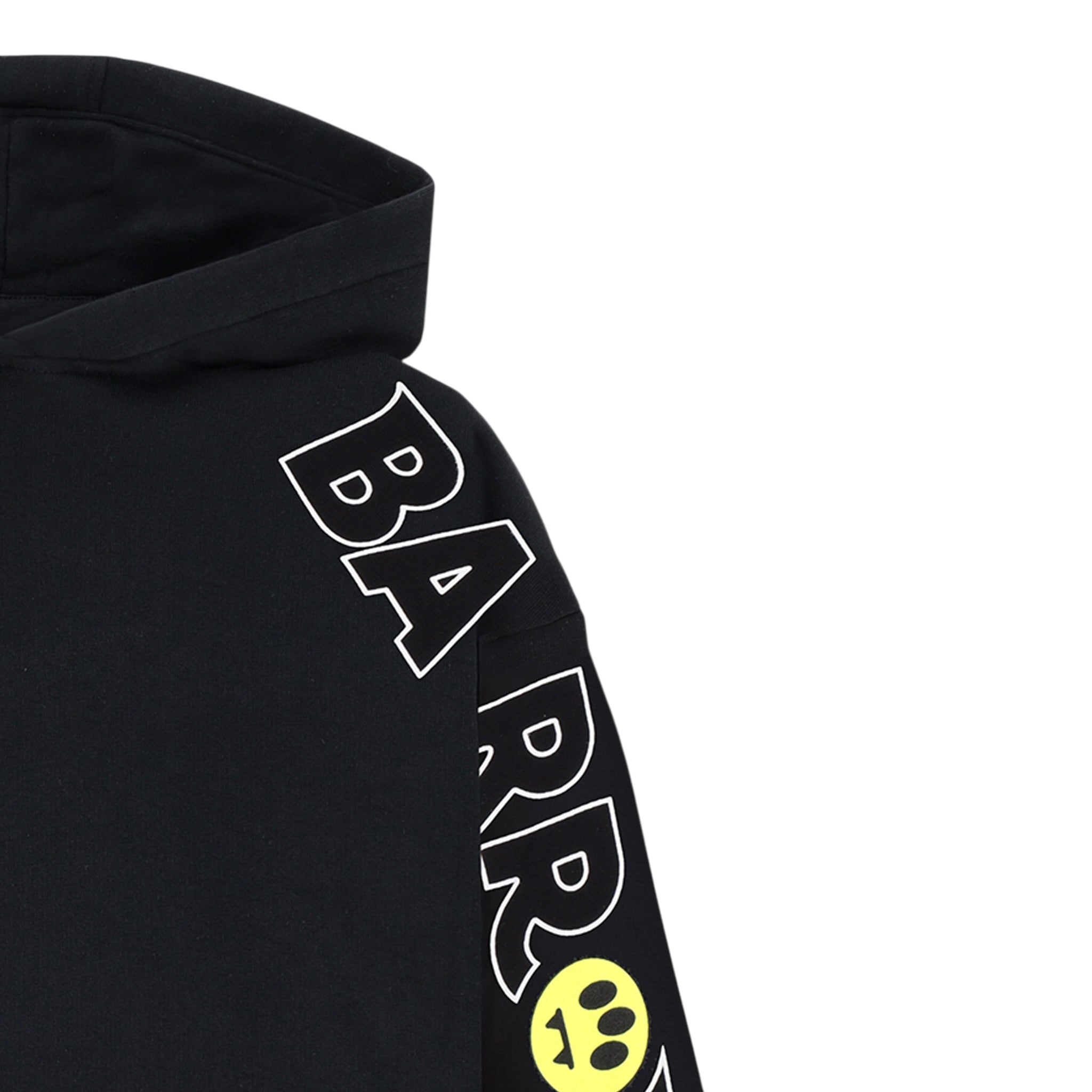 Barrow Kids Felpa tinta unita con Cappuccio E Stampa Nero per Bambino F5BKJUHS056X NERO BARROW KIDS 