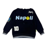 Barrow Kids Felpa Chiusa con Cappuccio tinta unita con Stampa Napoli Nero per Bambino F5BKJUHS095 NERO BARROW KIDS 