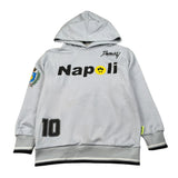 Barrow Kids Felpa Chiusa con Cappuccio tinta unita con Stampa Napoli Grigio per Bambino F5BKJUHS095X GRIGIO BARROW KIDS 