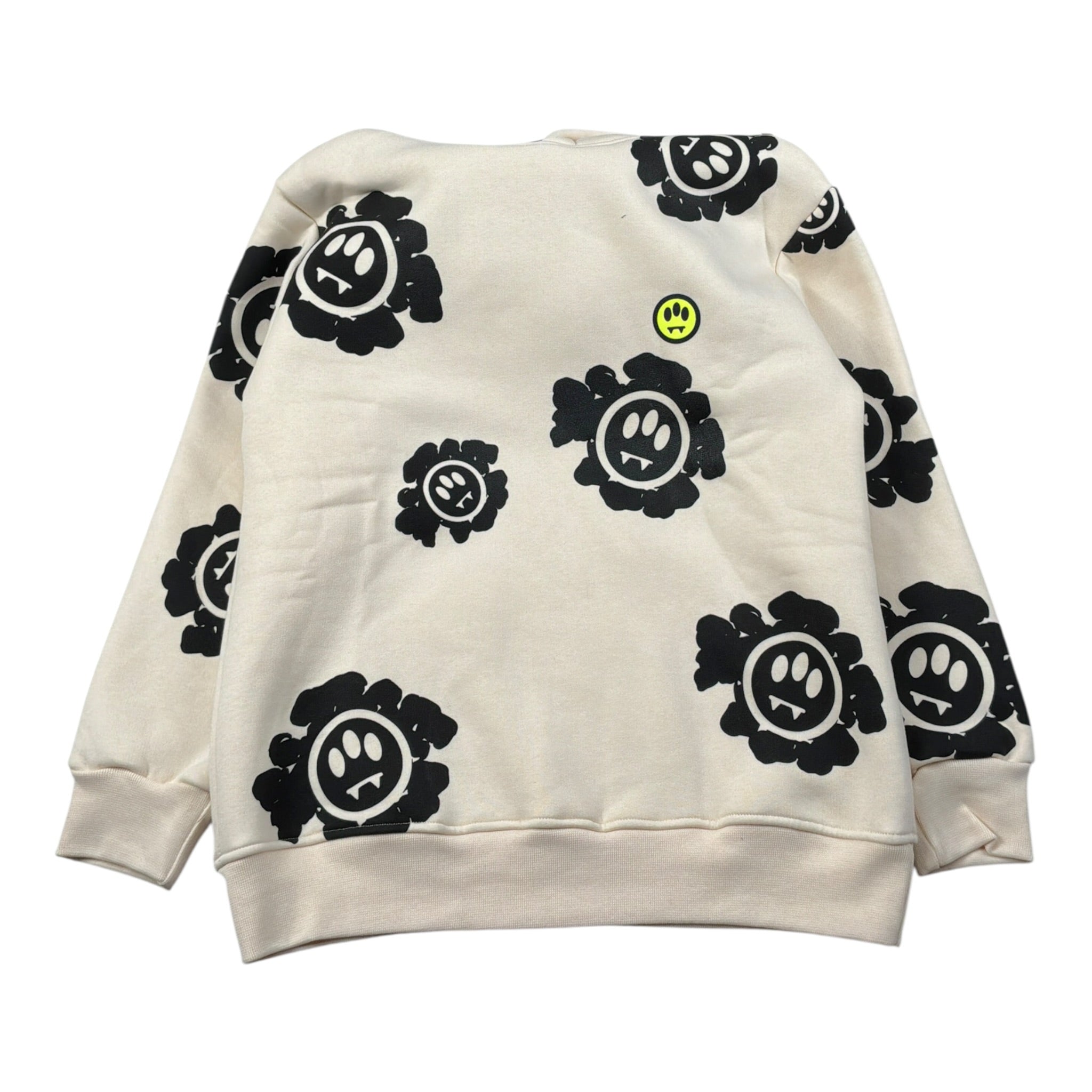 Barrow Kids Felpa tinta unita con Stampa Crema per Bambino F5BKJUHS233 CREMA BARROW KIDS 