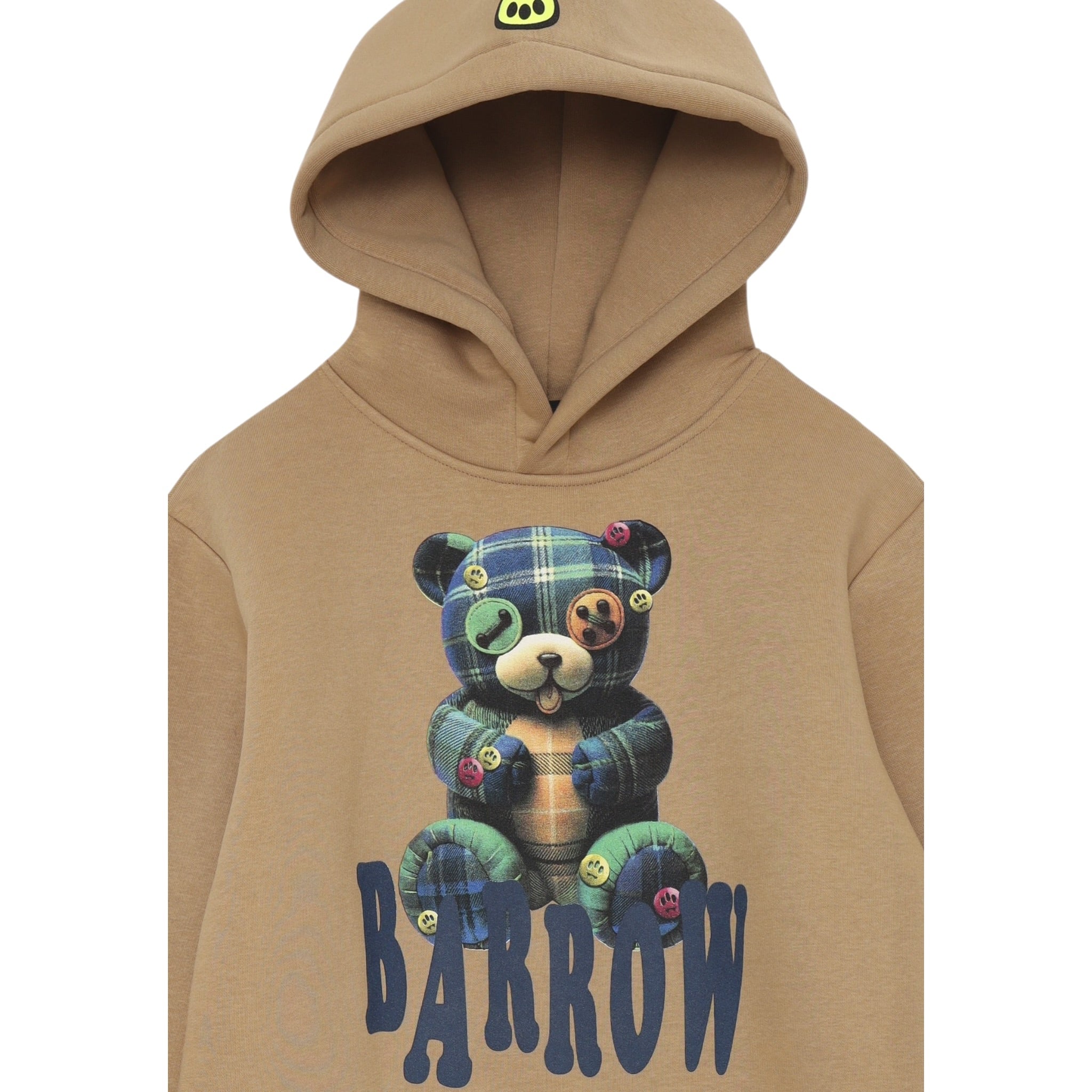 Barrow Kids Felpa Chiusa tinta unita con Cappuccio Cammello per Bambino F5BKJUHS2344 CAMMELLO BARROW KIDS 