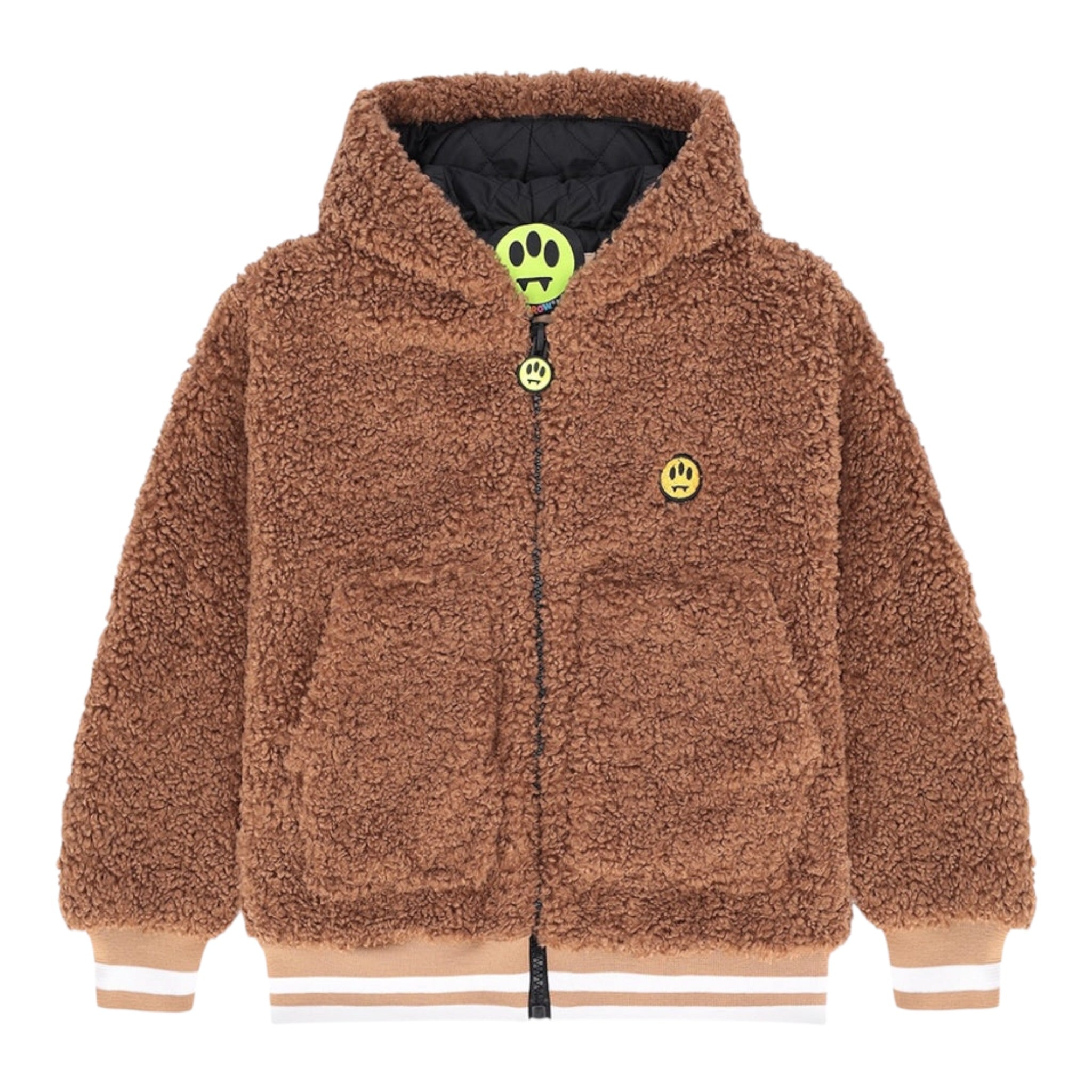 Barrow Kids Giubbino Modello Teddy con Zip E Cappuccio Marrone per Bambino F5BKJUJK129 MARRONE BARROW KIDS 