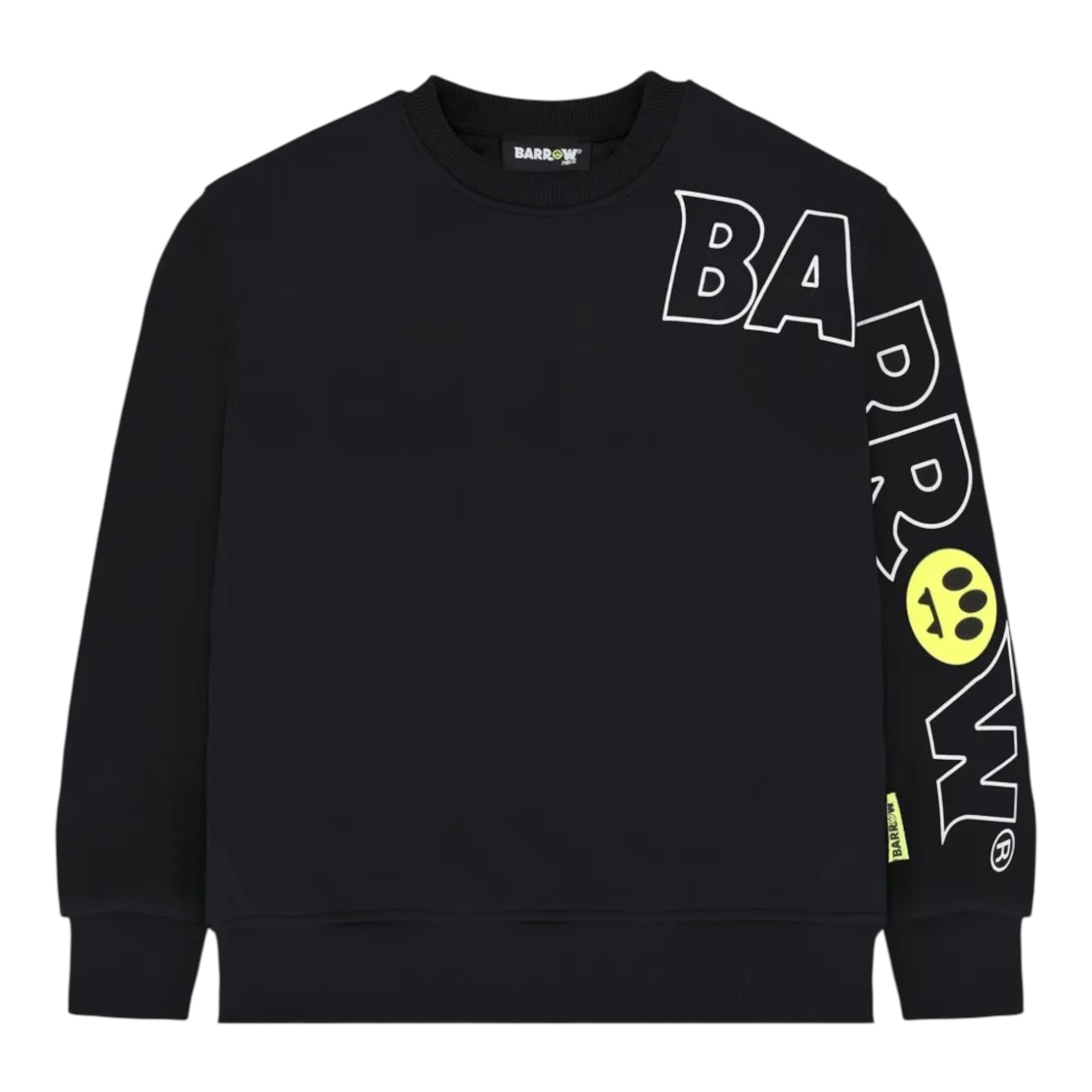 Barrow Kids Felpe Chiusa Girocollo tinta unita con Stampa Nero per Bambino F5BKJUSW053X NERO BARROW KIDS 