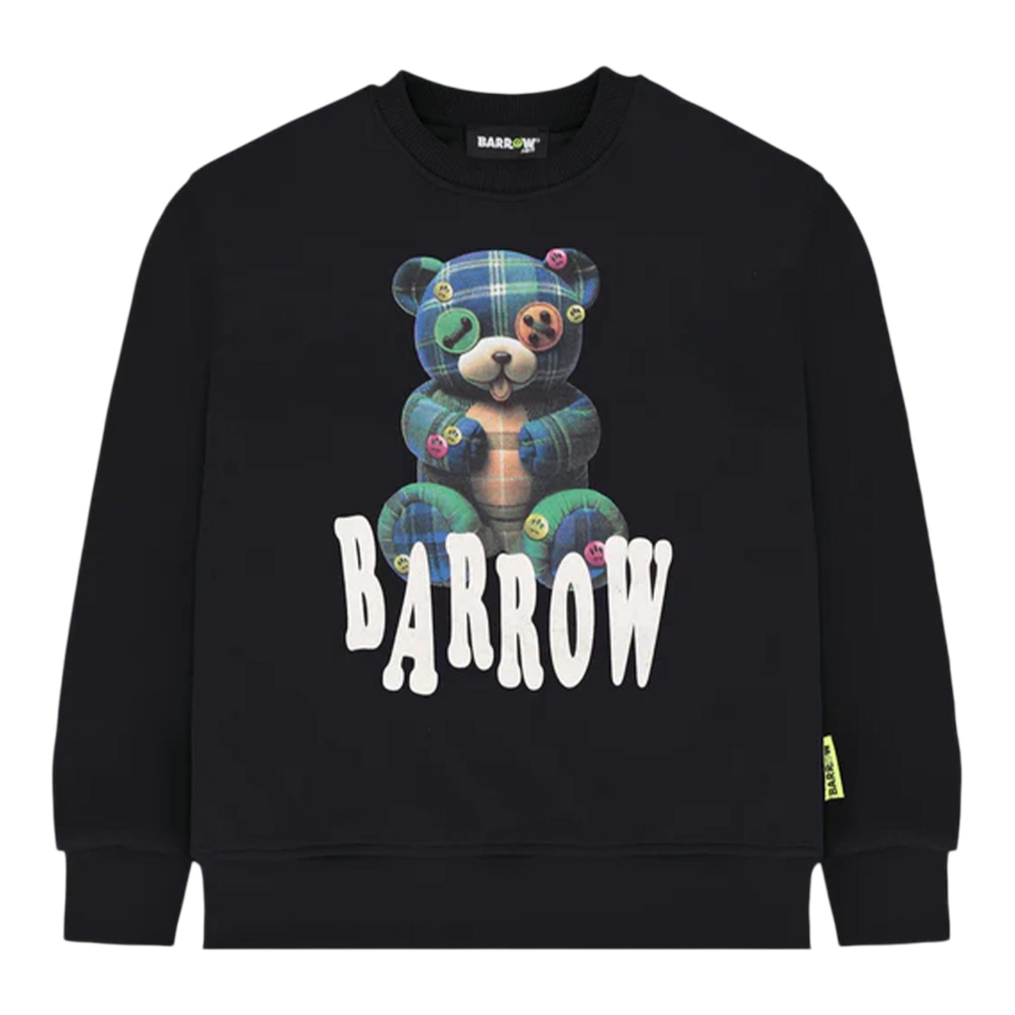 Barrow Kids Felpa Chiusa Girocollo tinta unita con Stampe Nero per Bambino F5BKJUSW239 NERO BARROW KIDS 