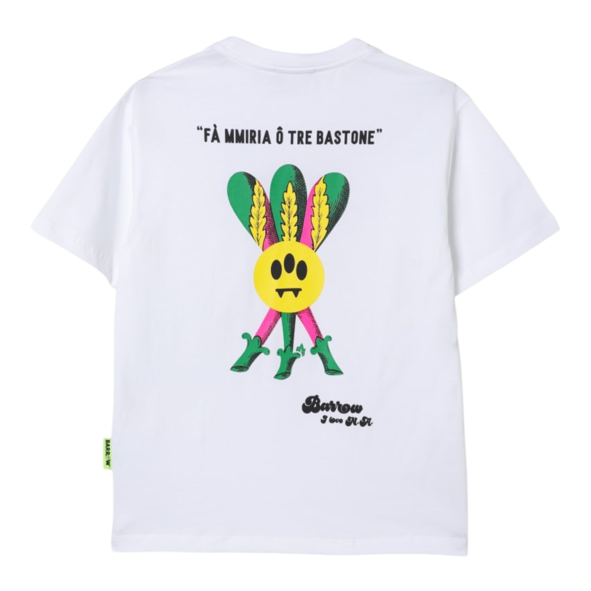 Barrow Kids T-Shirt Girocollo tinta unita con Stampe Bianco per Bambino F5BKJUTH160 BIANCO BARROW KIDS 