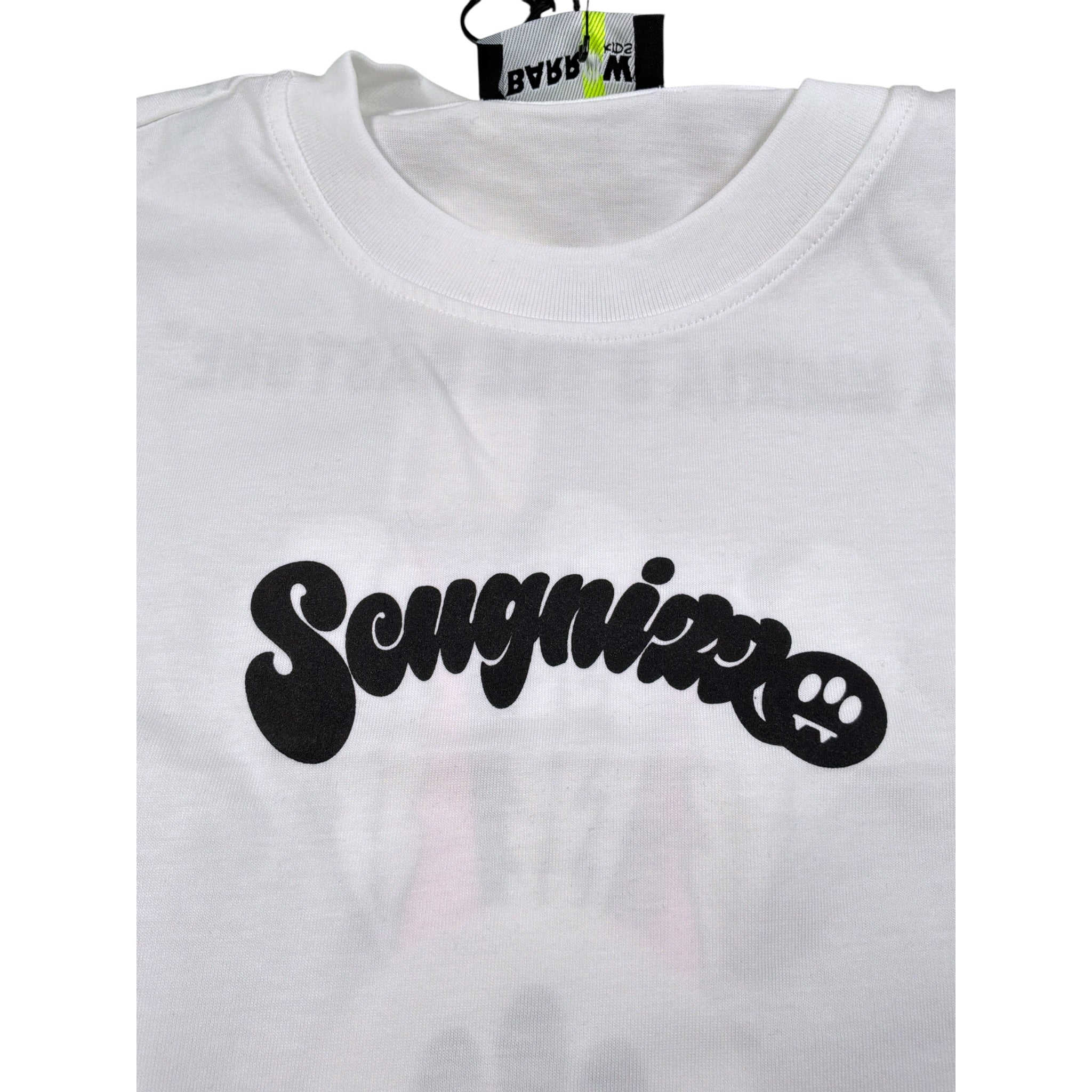 Barrow Kids T-Shirt Girocollo tinta unita con Stampe Bianco per Bambino F5BKJUTH160 BIANCO BARROW KIDS 