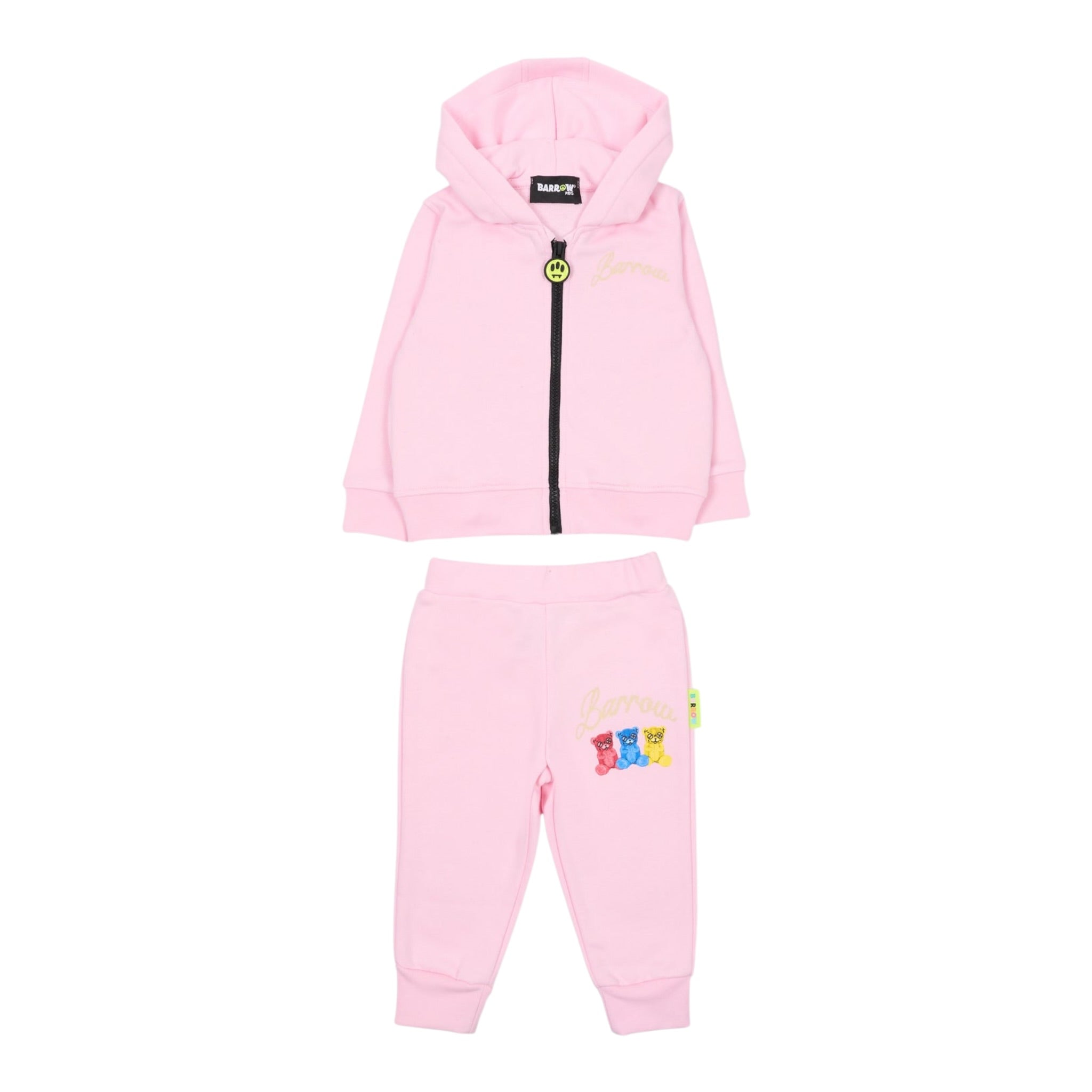 Barrow Kids Completo tinta unita 2Pz Felpa-Pantalone Rosa per Bambina F5BKUNSF218J ROSA BARROW KIDS 