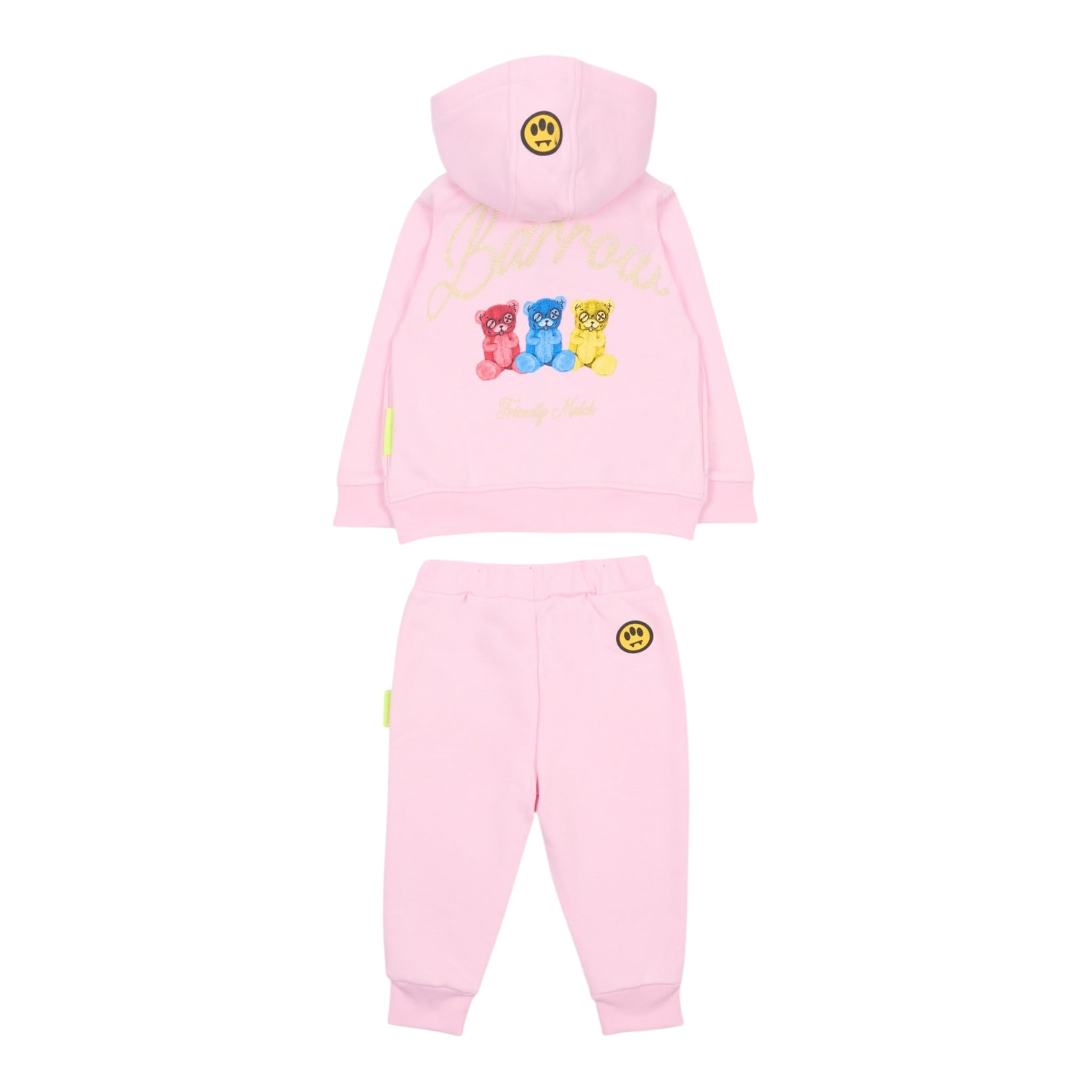 Barrow Kids Completo tinta unita 2Pz Felpa-Pantalone Rosa per Neonata F5BKUNSF218 ROSA BARROW KIDS 