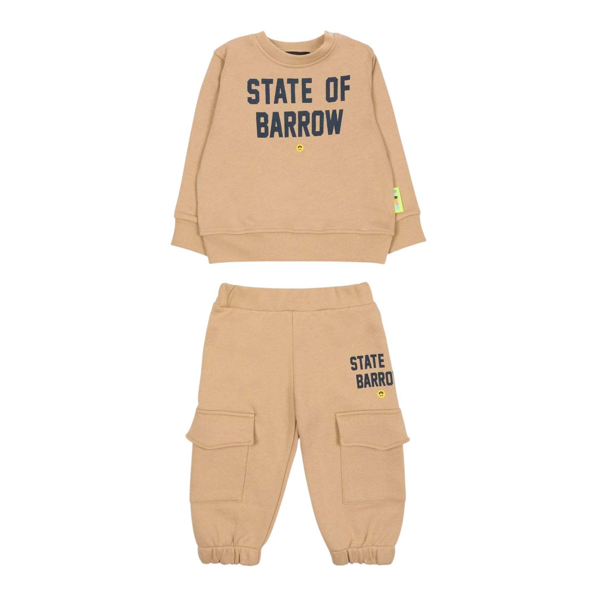 Barrow Kids Completo tinta unita 2Pz Felpa-Pantalone Beige per Neonato F5BKUNTP213X BEIGE BARROW KIDS 