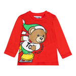 Moschino Shirt Girocollo tinta unita con Logo Rosso per Neonato MSO00RN ROSSO MOSCHINO 