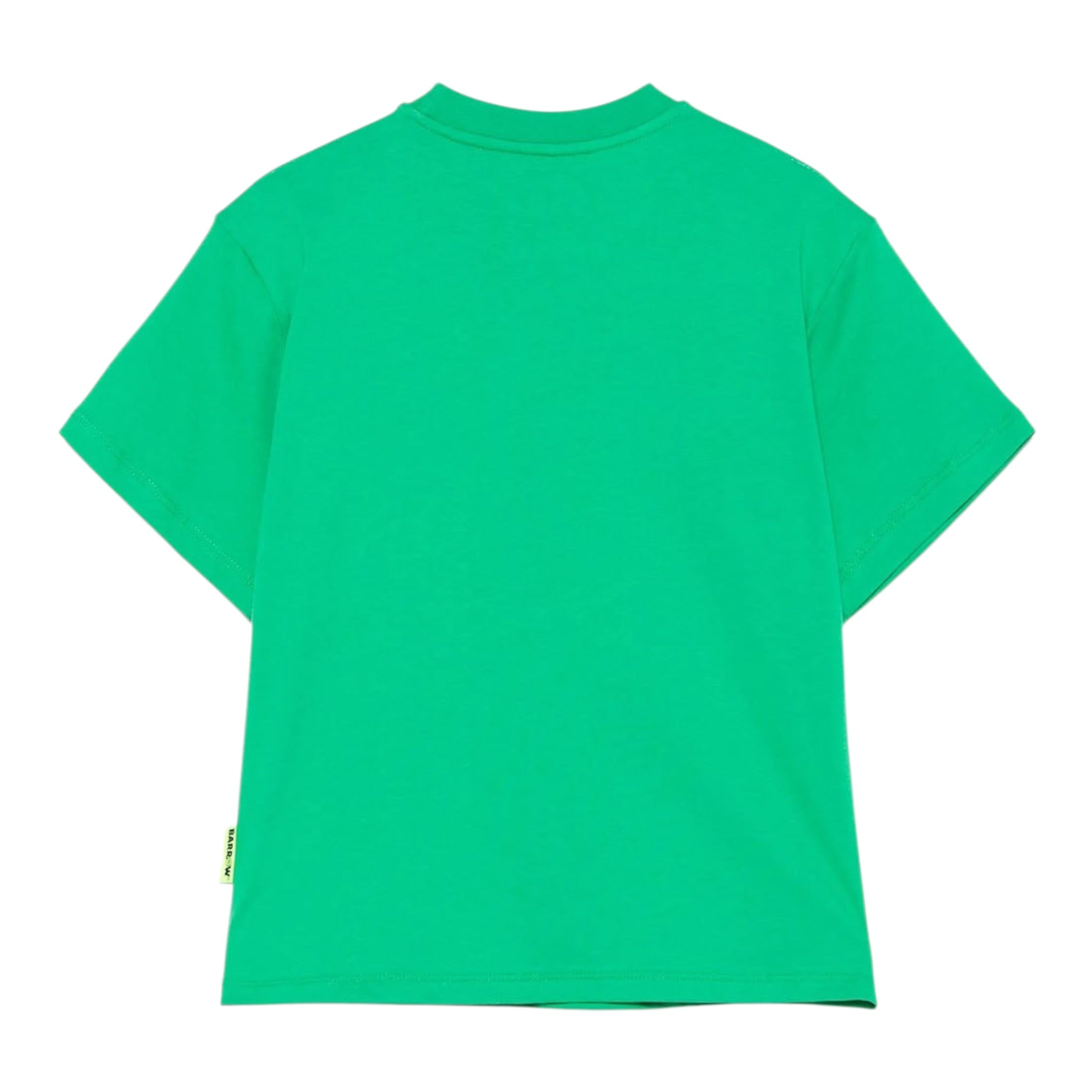 Barrow Kids T-Shirt Girocollo tinta unita con Logo Verde per Bambino S5BKJUTH082 VERDE BARROW KIDS 