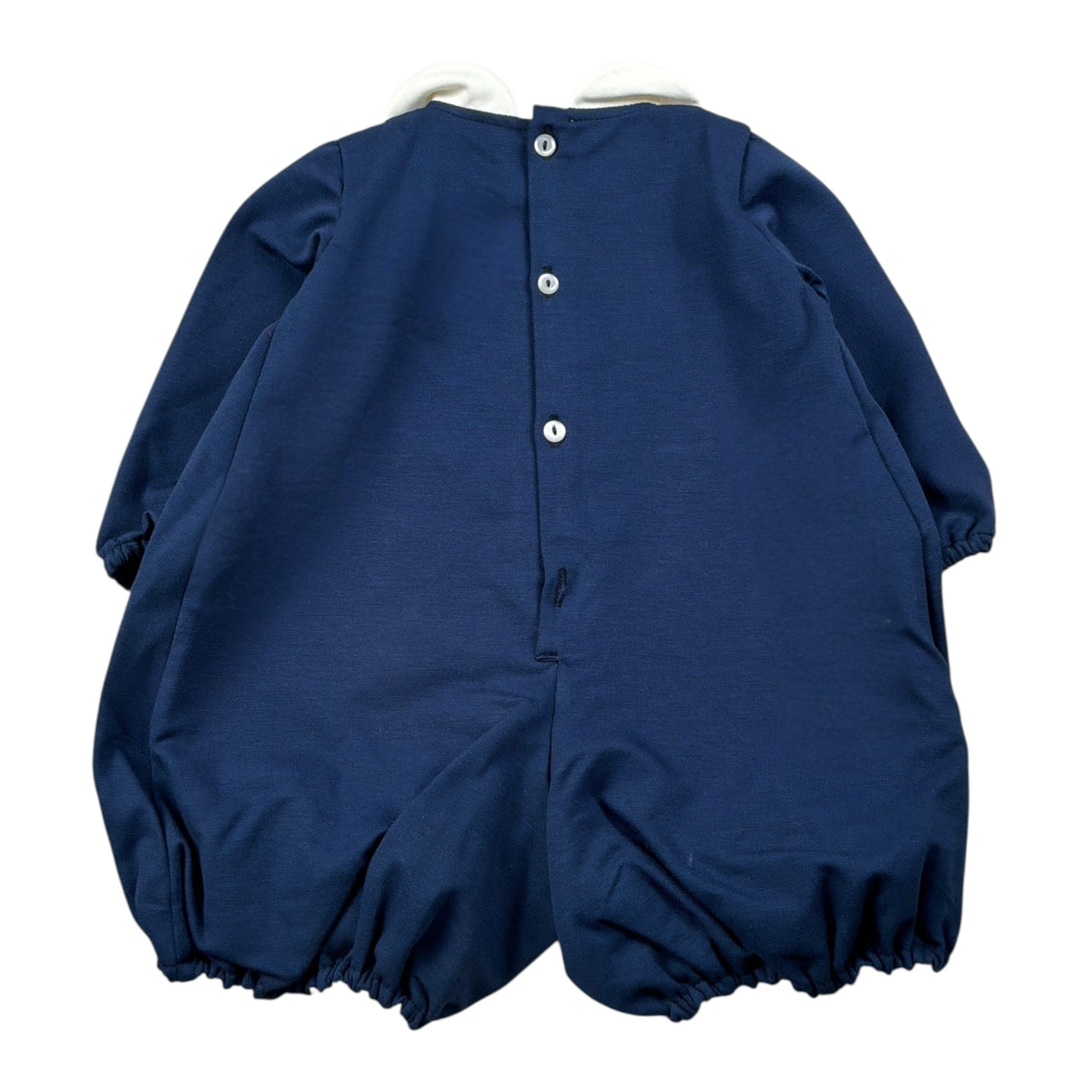 Bear Pagliaccetto Bicolore con Colletto Blu per Neonata 607 BLU BEAR 