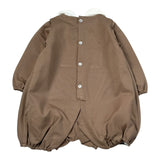 Bear Pagliaccetto Bicolore con Colletto Marrone per Neonata 607 MARRONE BEAR 