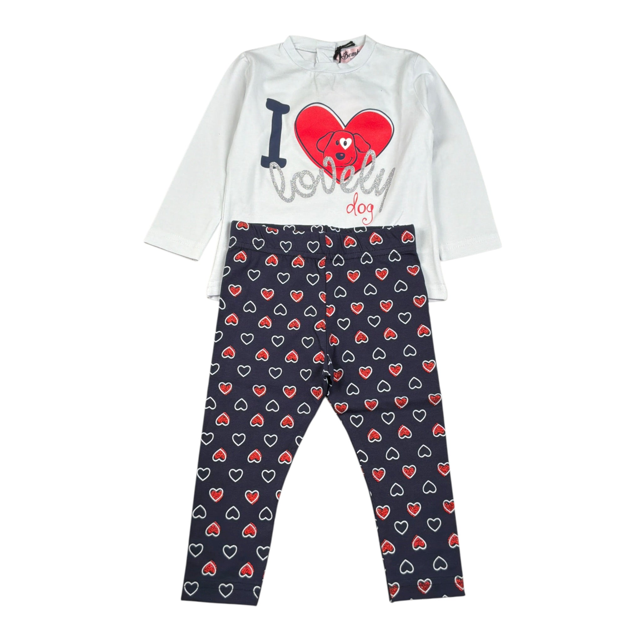 Bembo Completo 2Pz Shirt-Leggins Bianco per Neonata DFJDJ BIANCO BEMBO 