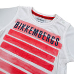 Bikkembergs T-Shirt tinta unita con Stampa Bianco per Neonato BK0253 BIANCO BiKKEMBERGS 