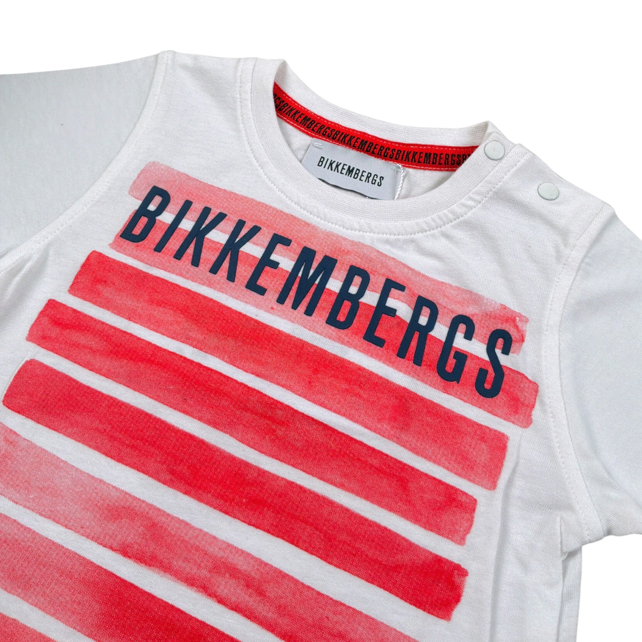 Bikkembergs T-Shirt tinta unita con Stampa Bianco per Neonato BK0253 BIANCO BiKKEMBERGS 