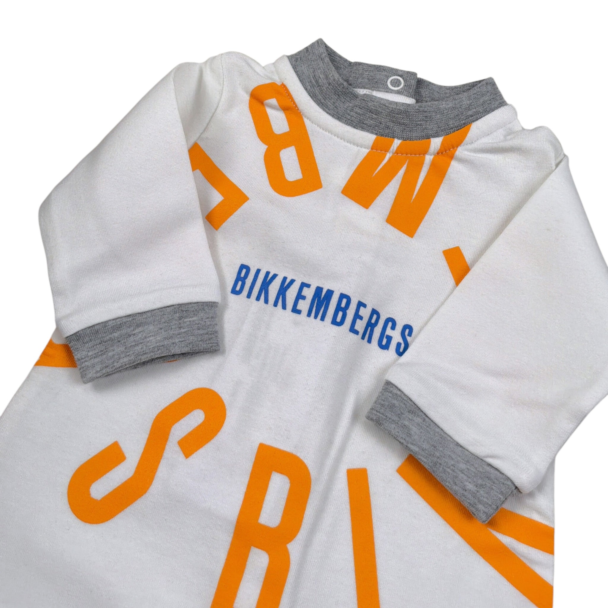 Bikkembergs Tutina tinta unita con Stampa Bianco per Neonato BK0970 BIANCO BiKKEMBERGS 