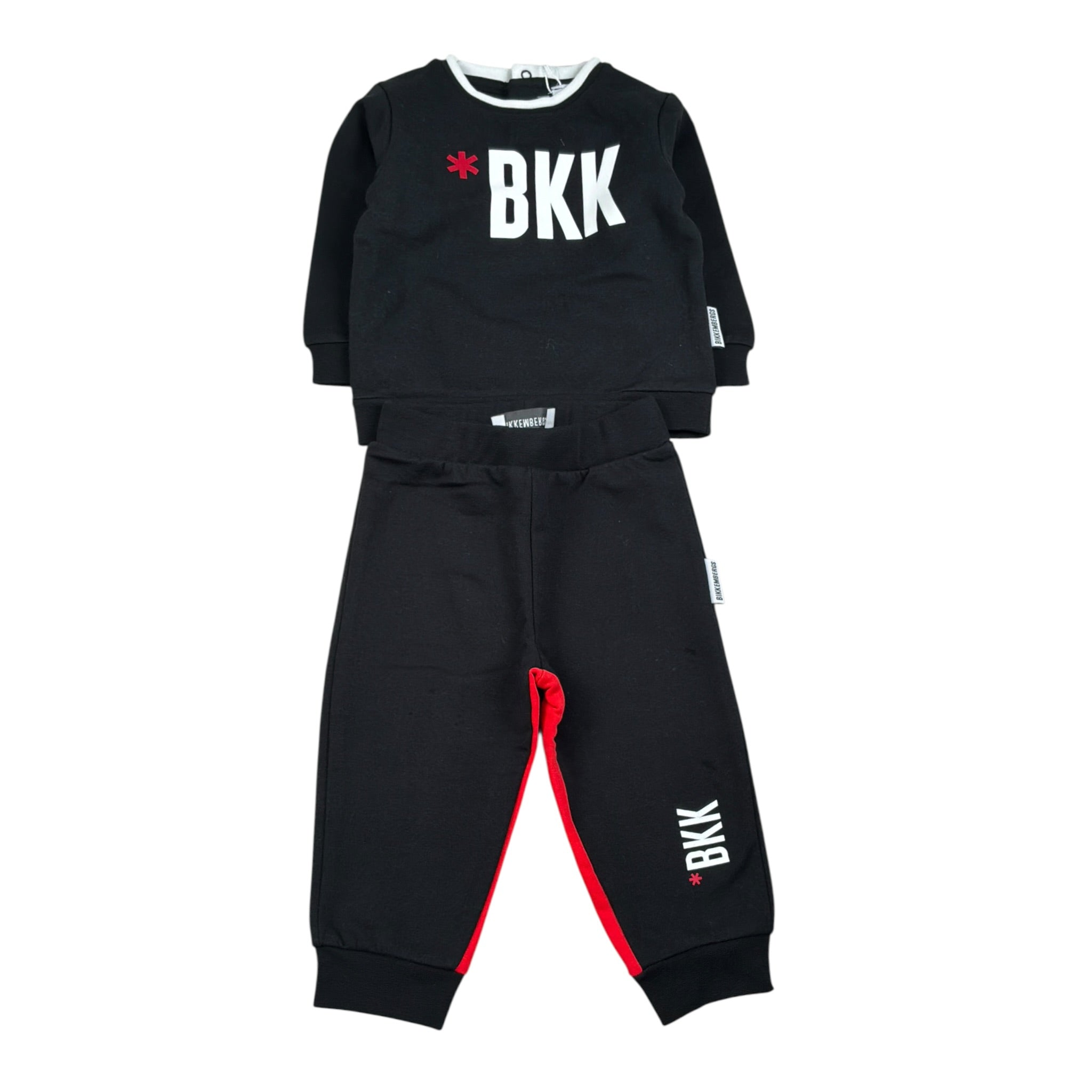 Bikkembergs Completo 2Pz Felpa-Pantalone Nero per Neonato BK1061 NERO BiKKEMBERGS 