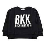 Bikkembergs Felpa Chiusa Girocollo tinta unita con Logo Nero per Bambino BK3306 NERO BiKKEMBERGS 
