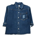 Bikkembergs Camicia In Denim tinta unita Blu per Neonato BK3392 BLU BiKKEMBERGS 