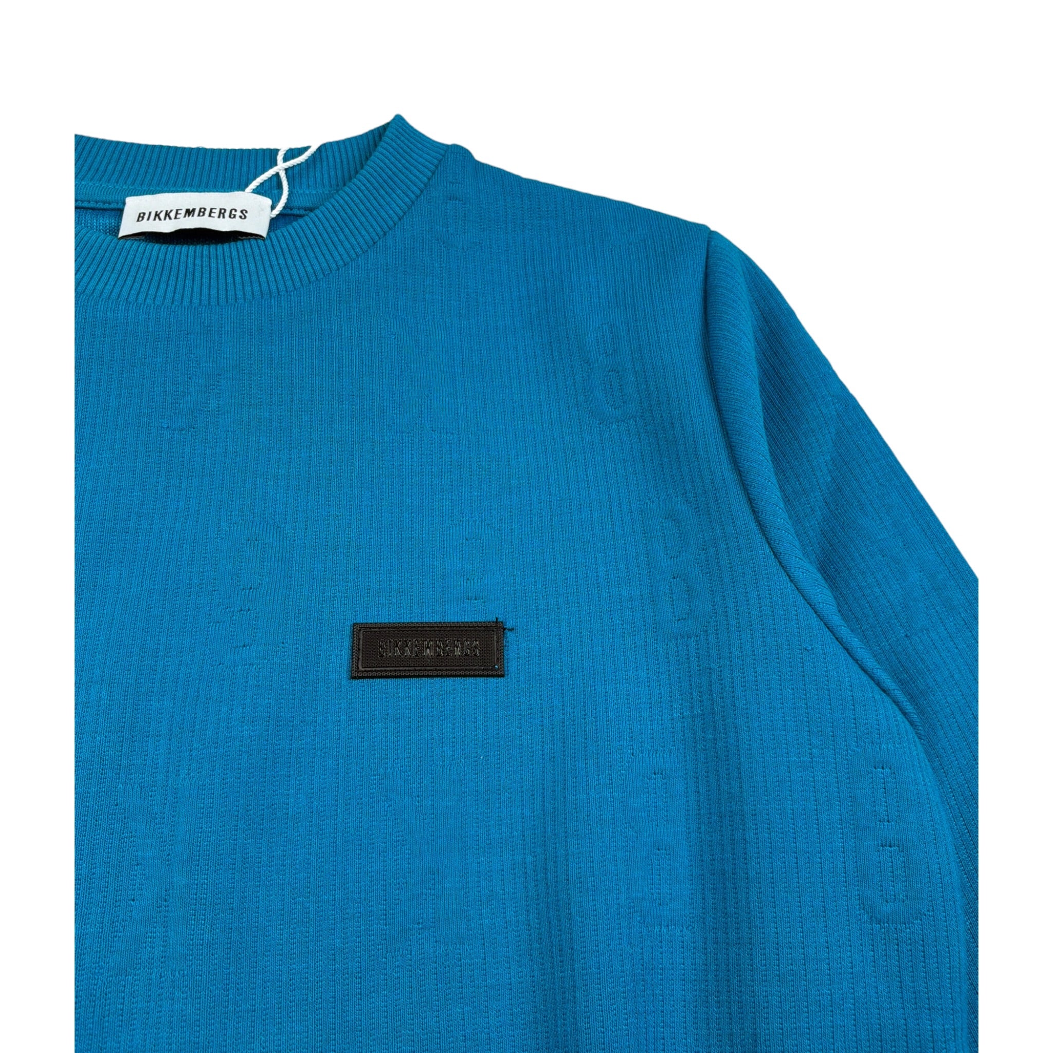 Bikkembergs Felpa Chiusa Girocollo tinta unita Petrolio per Bambino BK3492 PETROLIO BiKKEMBERGS 