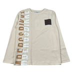 Bikkembergs Shirt Girocollo tinta unita con Stampa Beige per Bambino BK3610ML BEIGE BiKKEMBERGS 