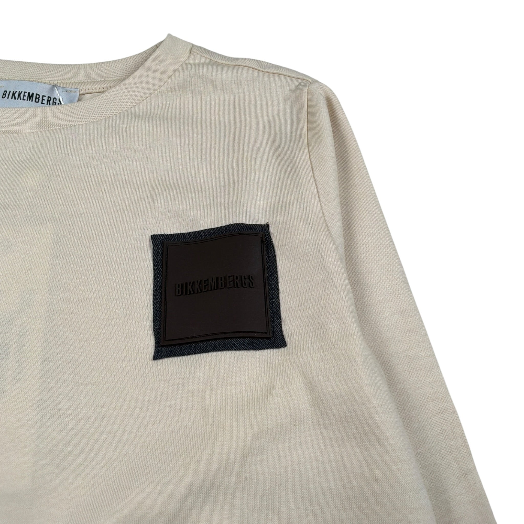 Bikkembergs Shirt Girocollo tinta unita con Stampa Beige per Bambino BK3610ML BEIGE BiKKEMBERGS 