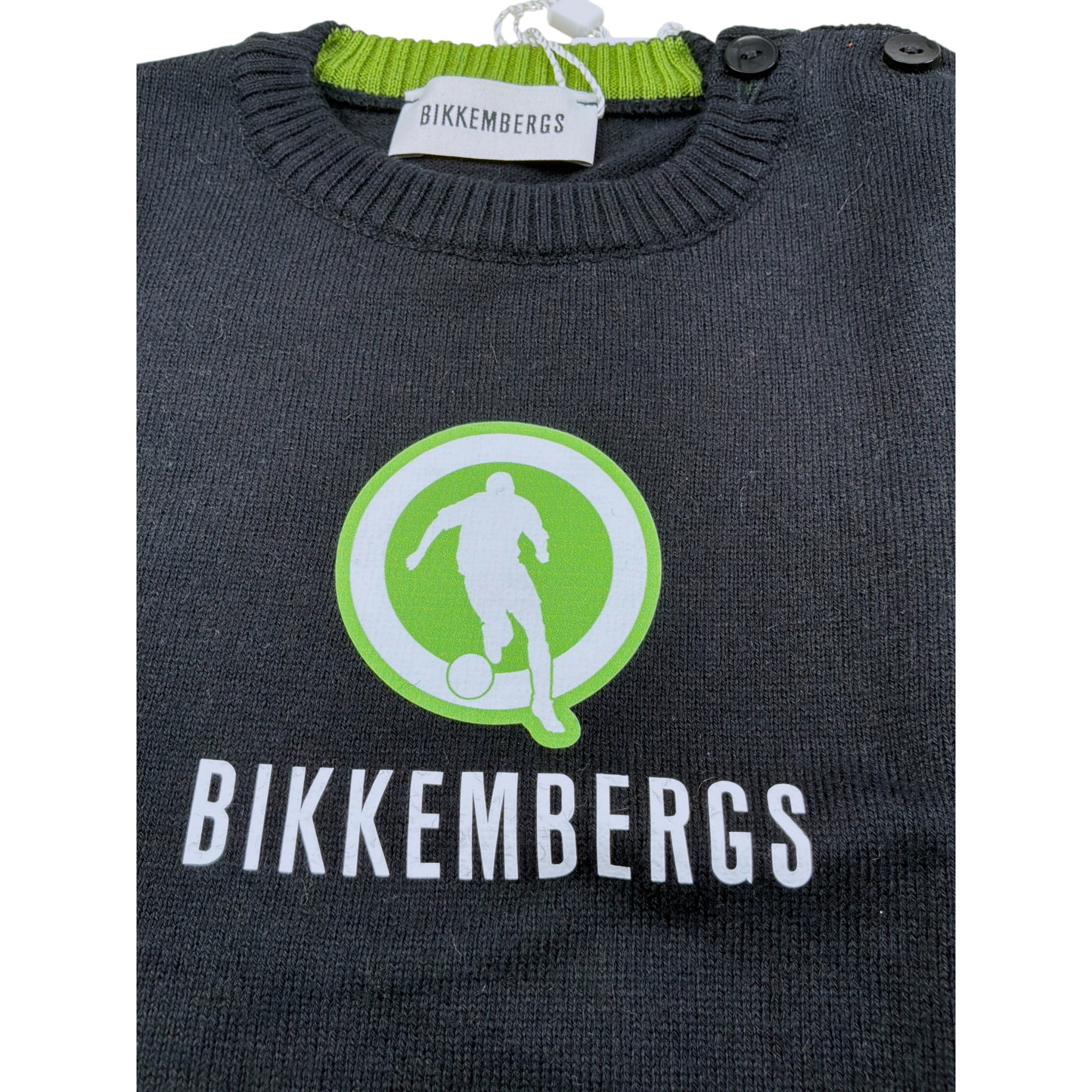Bikkembergs Maglia tinta unita con Stampa Nero per Neonato BK3803 NERO BiKKEMBERGS 