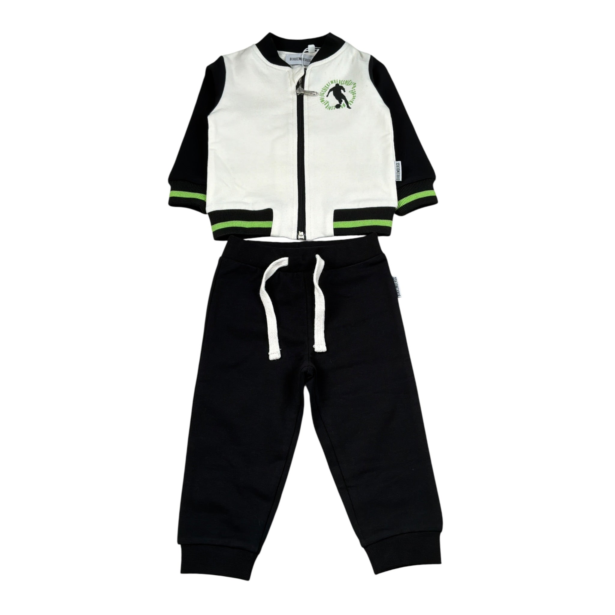 Bikkembergs Completo 2 Pezzi Felpa-Pantalone Panna/Nero per Neonato BK3817 PANNA/NERO BiKKEMBERGS 