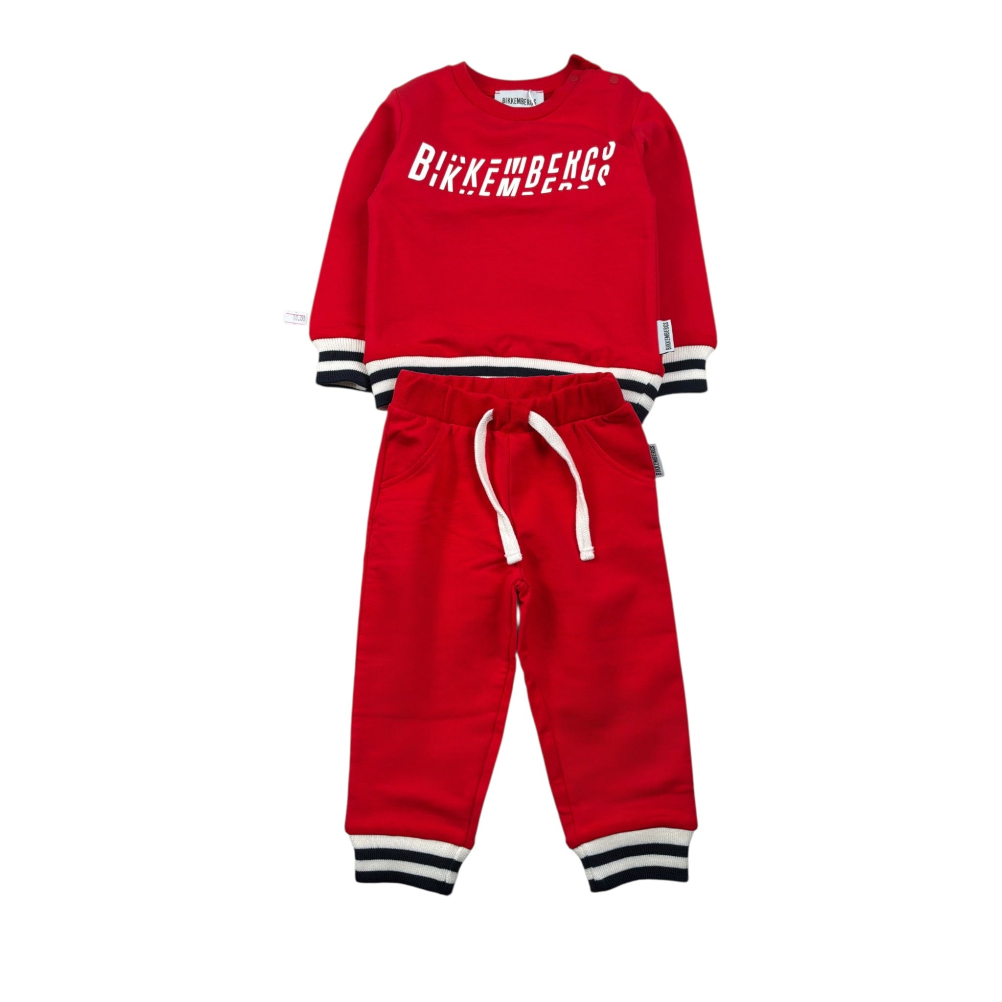 Bikkembergs Completo 2Pz Felpa-Pantalone Rosso per Neonato BK3831 ROSSO BiKKEMBERGS 
