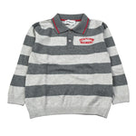 Bikkembergs Maglia Fantasia A Righe con Colletto Grigio per Neonato BK3833N GRIGIO BiKKEMBERGS 