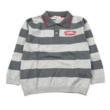Bikkembergs Maglia Fantasia A Righe con Colletto Grigio per Neonato BK3833N GRIGIO BiKKEMBERGS 