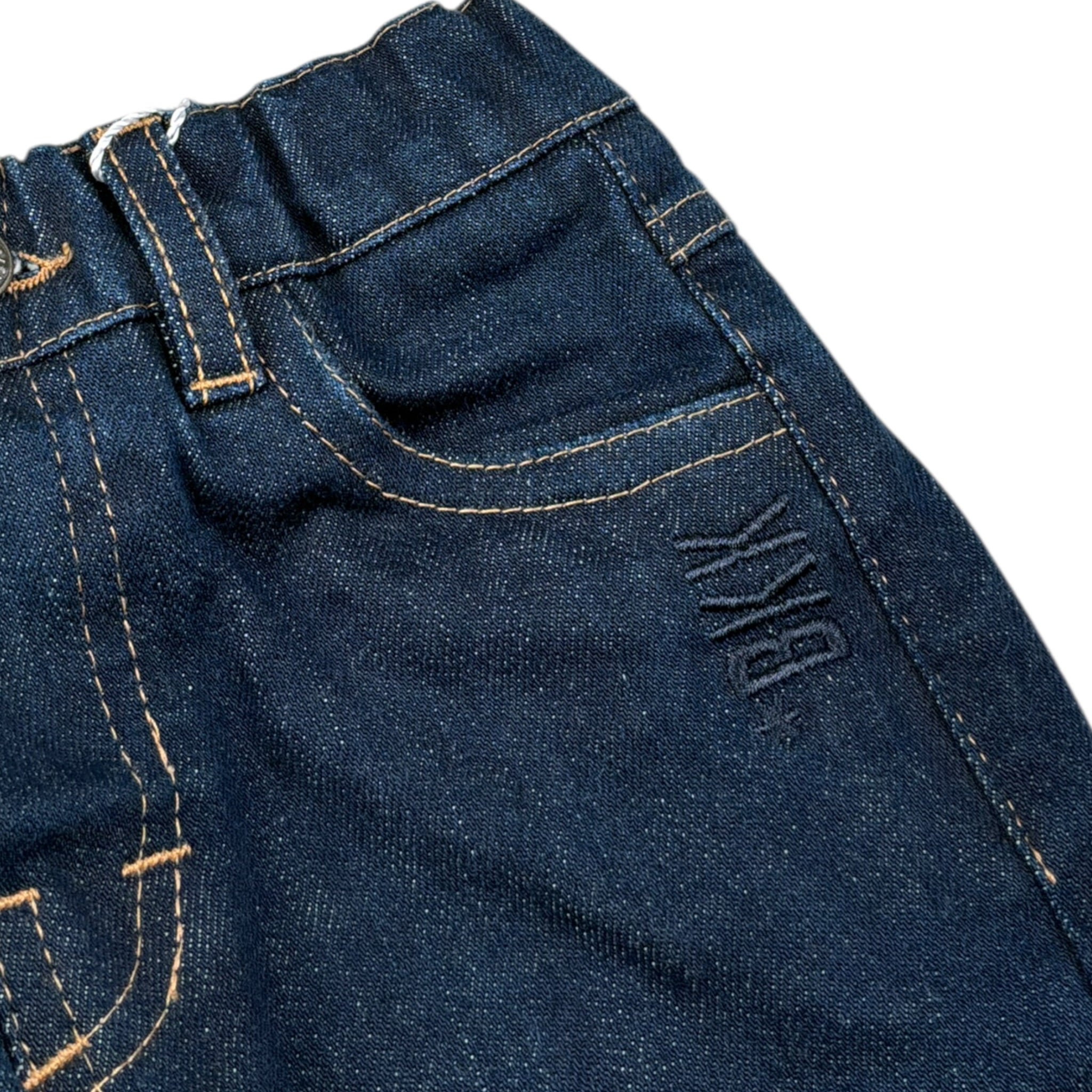 Bikkembergs Jeans tinta unita con Elastico In Vita Blu per Neonato BK3837 BLU BiKKEMBERGS 
