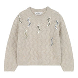 Billieblush Maglia Girocollo tinta unita con Paillettes Beige per Bambina 5U21382J BEIGE BillIEBLUSH 