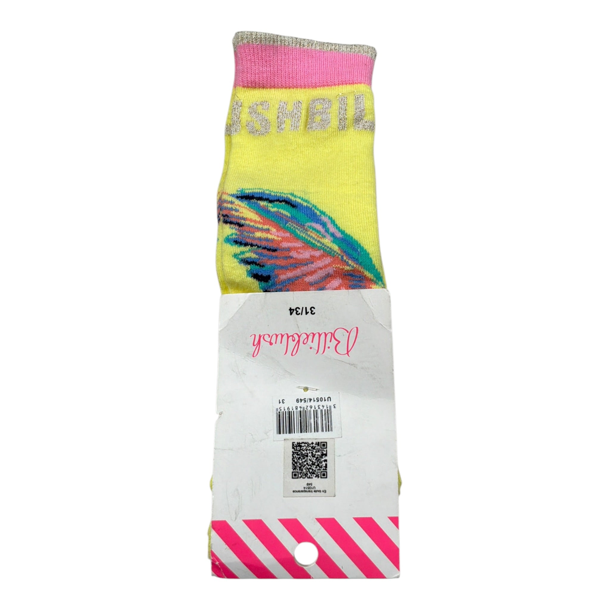 Billieblush Calzini tinta unita con Stampe Giallo per Bambina U10514 GIALLO BillIEBLUSH 