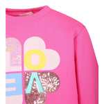 Billieblush Felpa Chiusa Girocollo tinta unita con Stampa Fuxia per Neonata U20473 FUXIA BillIEBLUSH 