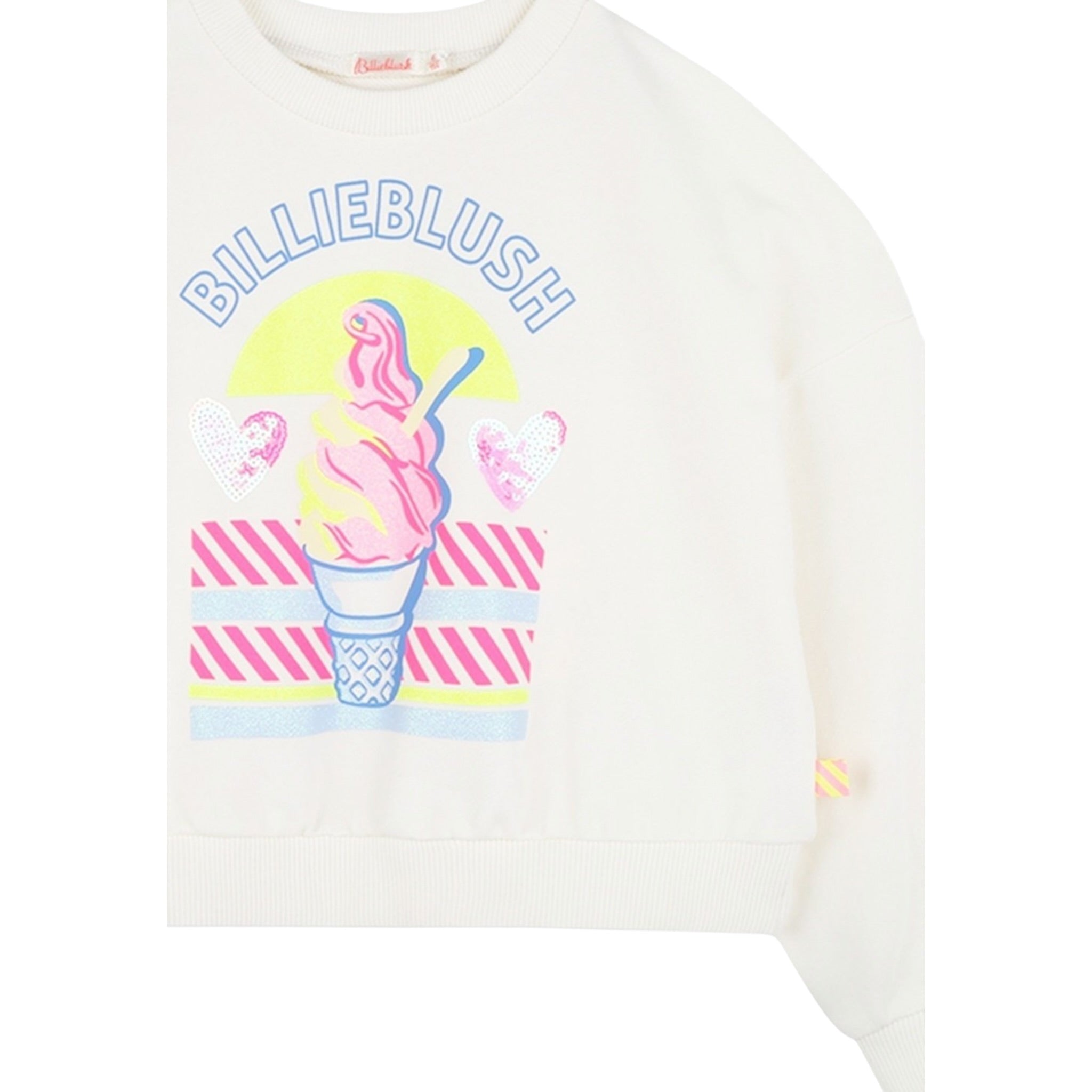 Billieblush Felpa Chiusa Girocollo tinta unita con Stampa Panna per Bambina U20882 PANNA BillIEBLUSH 