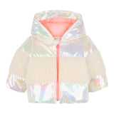 Billieblush Giubbino tinta unita con Cappuccoo E Pelliccia Panna per Neonata U21246 PANNA BillIEBLUSH 