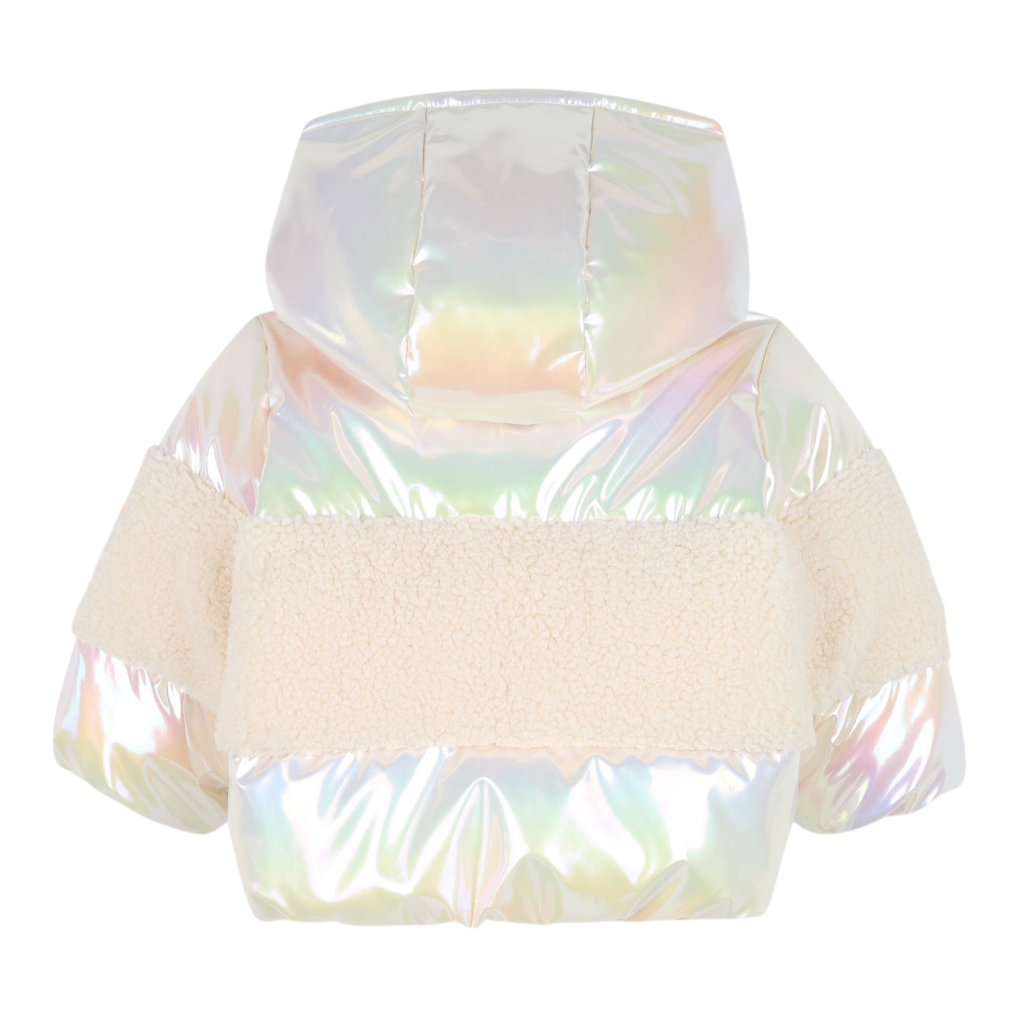 Billieblush Giubbino tinta unita con Cappuccoo E Pelliccia Panna per Neonata U21246 PANNA BillIEBLUSH 