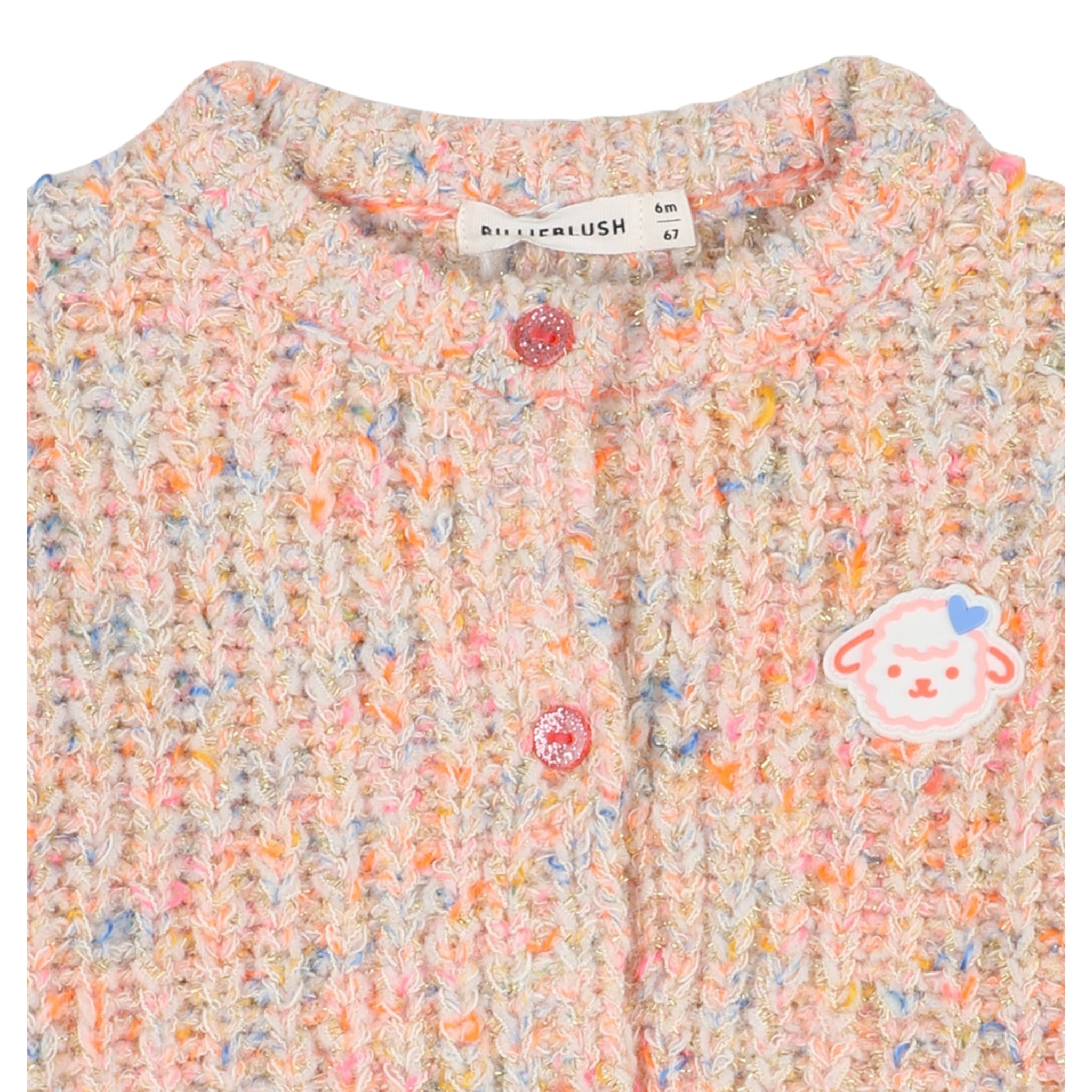 Billieblush Cardigan Multicolor con Applicazione Pesca per Neonata U21263N PESCA BillIEBLUSH 