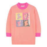 Billieblush Abito Manica Lunga tinta unita con Paillettes Pesca per Bambina U21283 PESCA BillIEBLUSH 