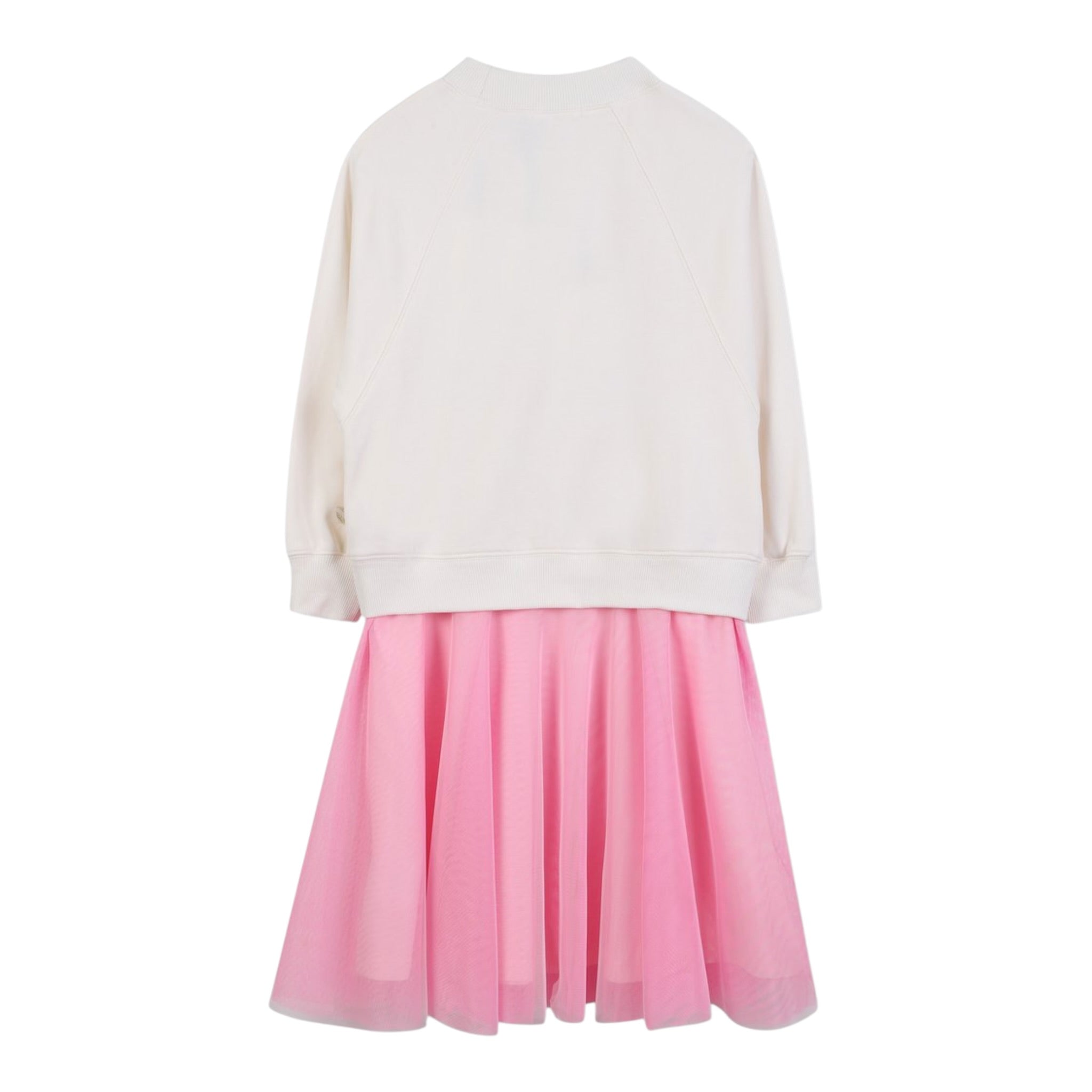 Billieblush Abito Bicolore con Tulle Modello Felpa Panna per Bambina U21293 PANNA BillIEBLUSH 