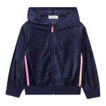 Billieblush Felpa con Zip E Cappuccio tinta unita In Ciniglia Blu per Neonata U21365N BLU BillIEBLUSH 