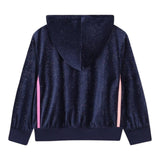 Billieblush Felpa con Zip E Cappuccio tinta unita In Ciniglia Blu per Neonata U21365N BLU BillIEBLUSH 